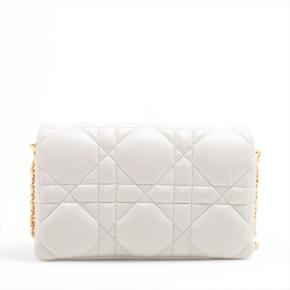 Dior White Cannage Leather Caro Shoulder Bag 2