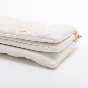 Dior White Cannage Leather Caro Shoulder Bag 3
