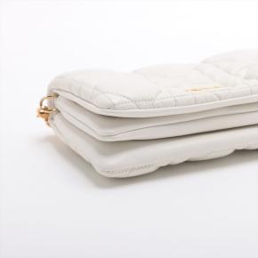Dior White Cannage Leather Caro Shoulder Bag 4