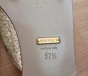 Gucci Marmont Gold Leather Flat Mules 12