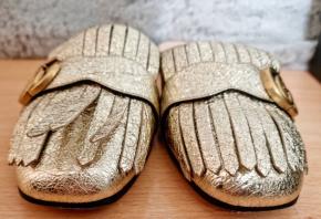 Gucci Marmont Gold Leather Flat Mules 7