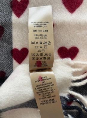 Burberry Cashmere Heart print Check Scarf 6
