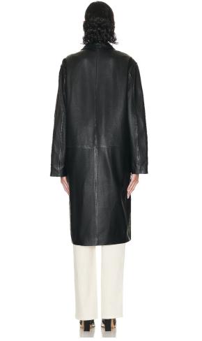 Nilli Lotan New Season Black Leather Coat/Jacket 2