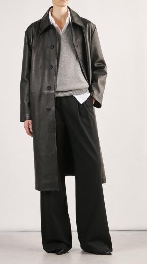 Nilli Lotan New Season Black Leather Coat/Jacket 5