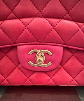 Chanel Raspberry Pink Jumbo Mademoiselle Chic Flap Bag 7