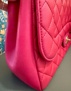 Chanel Raspberry Pink Jumbo Mademoiselle Chic Flap Bag 9