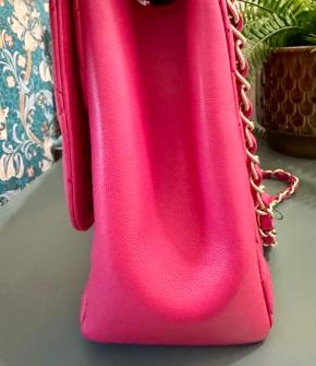 Chanel Raspberry Pink Jumbo Mademoiselle Chic Flap Bag 10