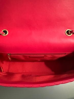 Chanel Raspberry Pink Jumbo Mademoiselle Chic Flap Bag 14