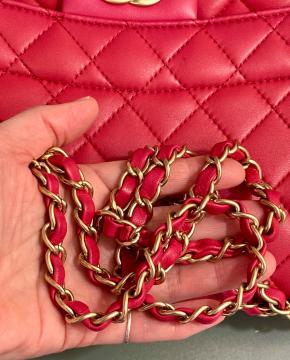 Chanel Raspberry Pink Jumbo Mademoiselle Chic Flap Bag 16