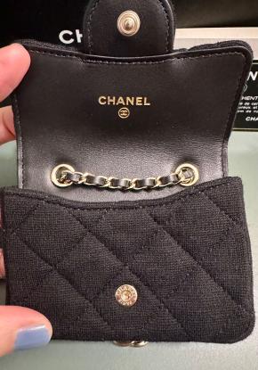 Chanel Black Jersey/Leather Micro  Belt Bag 11