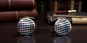 William & Son Silver Cage/Enamel Cufflinks 4