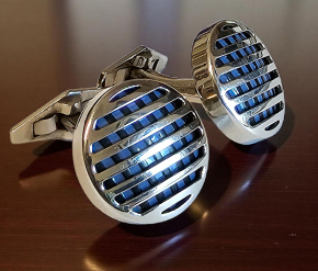 William & Son Silver Cage/Enamel Cufflinks 3
