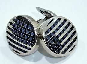 William & Son Silver Cage/Enamel Cufflinks 2