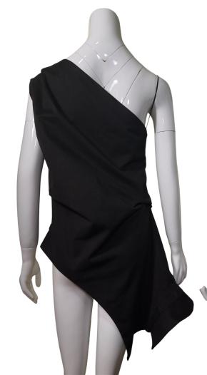 Rohe Black Wool Blend One Shoulder Top 8