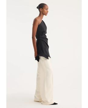 Rohe Black Wool Blend One Shoulder Top 2
