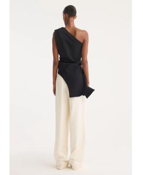 Rohe Black Wool Blend One Shoulder Top 4