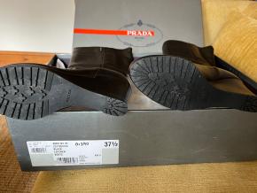 Prada Black Leather Eddy Wedge Boots 5