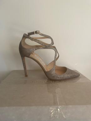 Jimmy Choo Gold Glitter Lancer 100 Heels 2