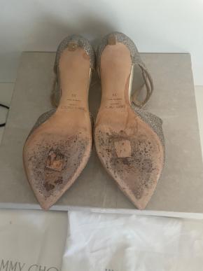 Jimmy Choo Gold Glitter Lancer 100 Heels 3