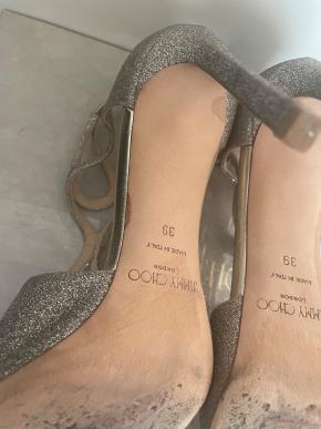 Jimmy Choo Gold Glitter Lancer 100 Heels 5