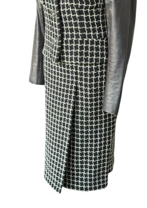 Chanel Checked Suit With Leather Sleeves 5
