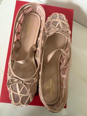 Valentino Rose Cannelle Toile Iconographie Ballet Flats 9