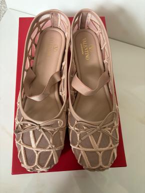 Valentino Rose Cannelle Toile Iconographie Ballet Flats 10