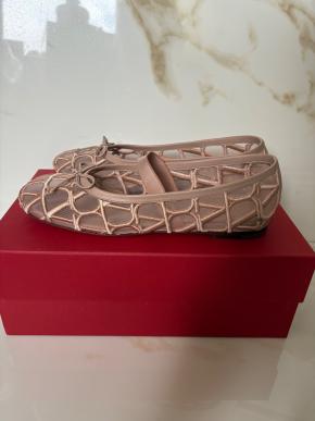 Valentino Rose Cannelle Toile Iconographie Ballet Flats 3