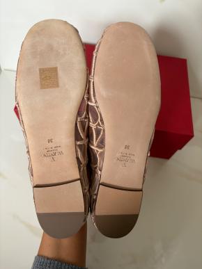 Valentino Rose Cannelle Toile Iconographie Ballet Flats 5