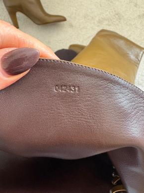 Chloe Dark Khaki Eve Over the Knee Leather Boots 6