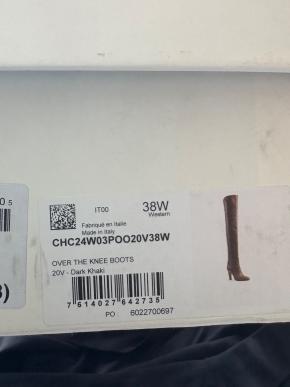Chloe Dark Khaki Eve Over the Knee Leather Boots 7