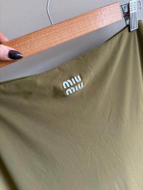Miu Miu Olive Green Jersey Midi Skirt 4