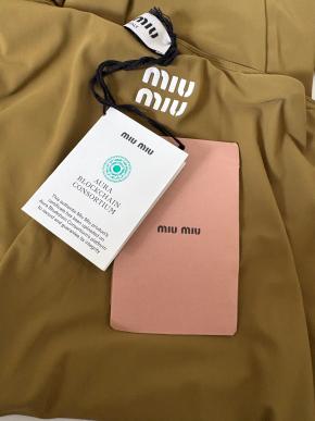 Miu Miu Olive Green Jersey Midi Skirt 8