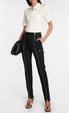 Victoria Beckham Black Wool Zip Trousers 4