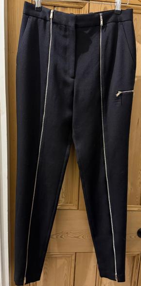 Victoria Beckham Black Wool Zip Trousers 8
