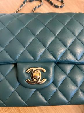 Chanel Teal Green Medium Quilted Flap Bag 7