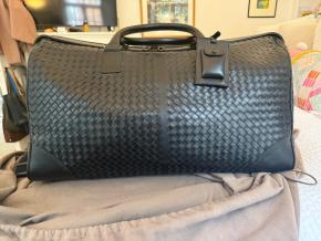 Bottega Veneta Black Intrecciato Leather Duffle Bag 2