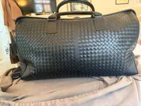 Bottega Veneta Black Intrecciato Leather Duffle Bag 3