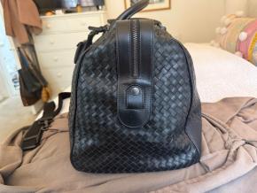 Bottega Veneta Black Intrecciato Leather Duffle Bag 4