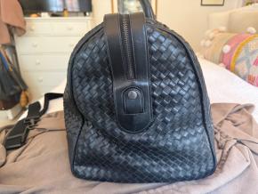 Bottega Veneta Black Intrecciato Leather Duffle Bag 10