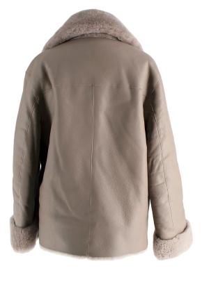 Joseph Taupe Shearling Double-Breasted Jacket 2
