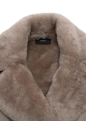 Joseph Taupe Shearling Double-Breasted Jacket 4