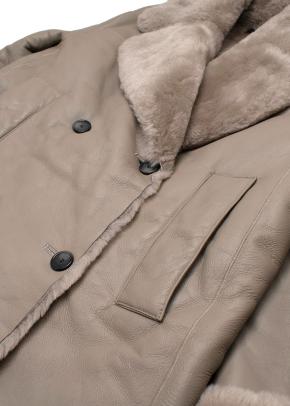 Joseph Taupe Shearling Double-Breasted Jacket 7