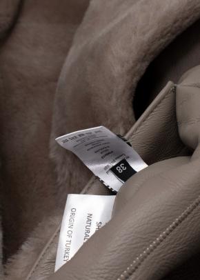 Joseph Taupe Shearling Double-Breasted Jacket 8