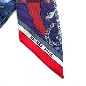 Hermès Twilly Silk Scarf – Equestrian Print, Multicolor 3