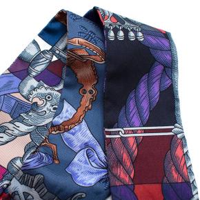 Hermès Twilly Silk Scarf – Equestrian Print, Multicolor 8