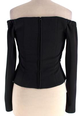 Self-Portrait Black Embellished Off-Shoulder Top & Mini Skirt Set 3