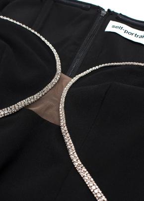 Self-Portrait Black Embellished Off-Shoulder Top & Mini Skirt Set 8