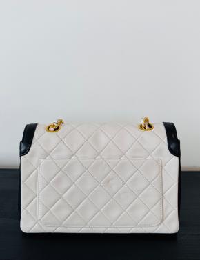 Chanel Vintage Black And White Matelasse Shoulder Bag 2
