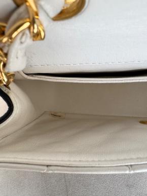Chanel Vintage Black And White Matelasse Shoulder Bag 11